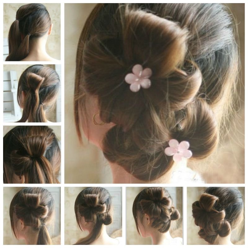 Kreatív ötletek - DIY Chic virágszirom updo frizura